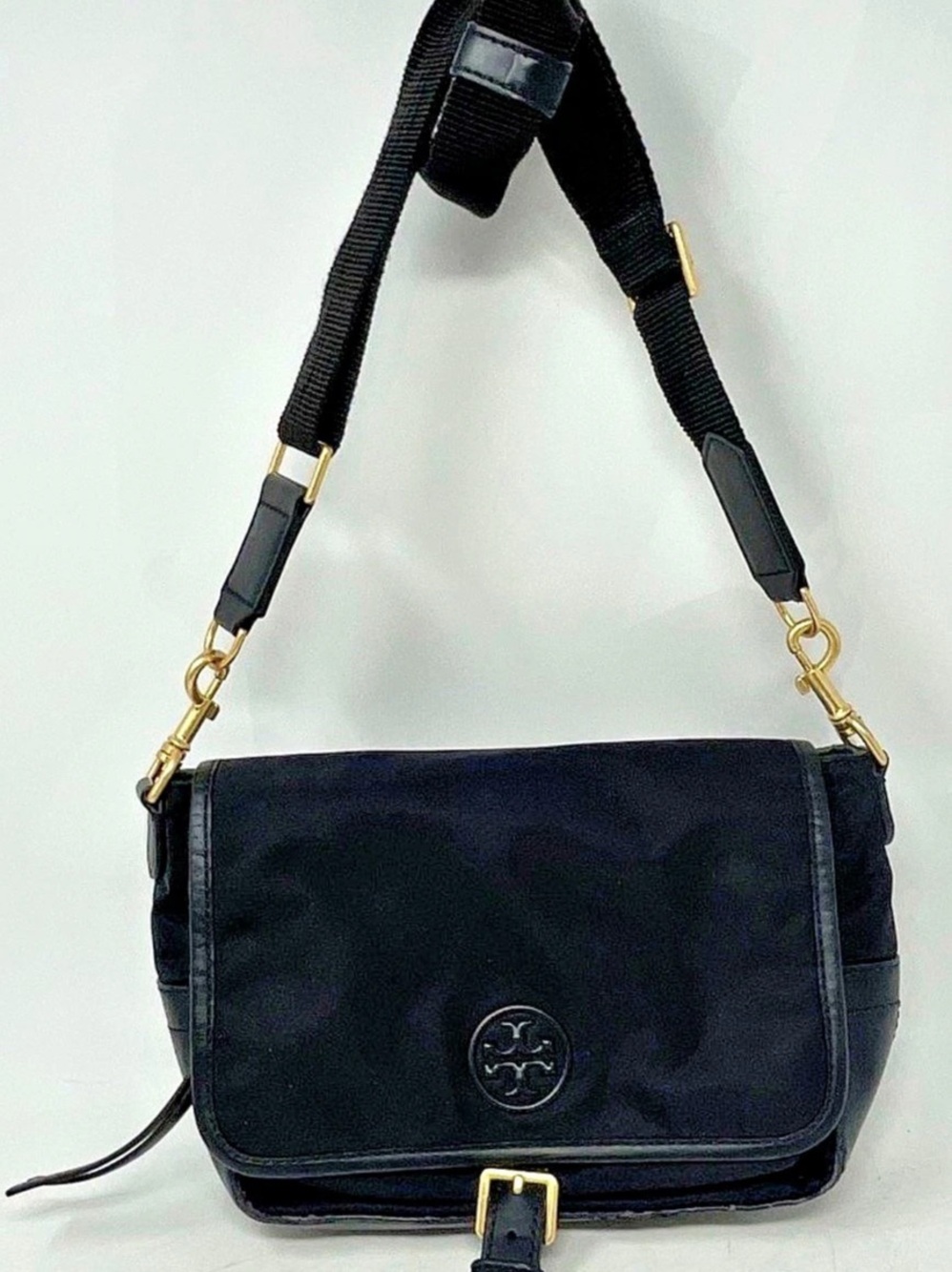Tory Burch, Black Adjustable Crossbody Bag, EUC
